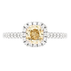 Bague de fiançailles en platine avec diamant champagne de 1,20 carat