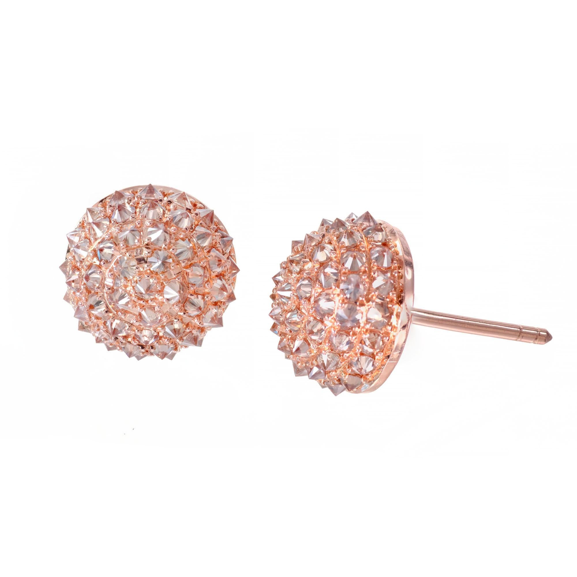 rose gold champagne diamond earrings