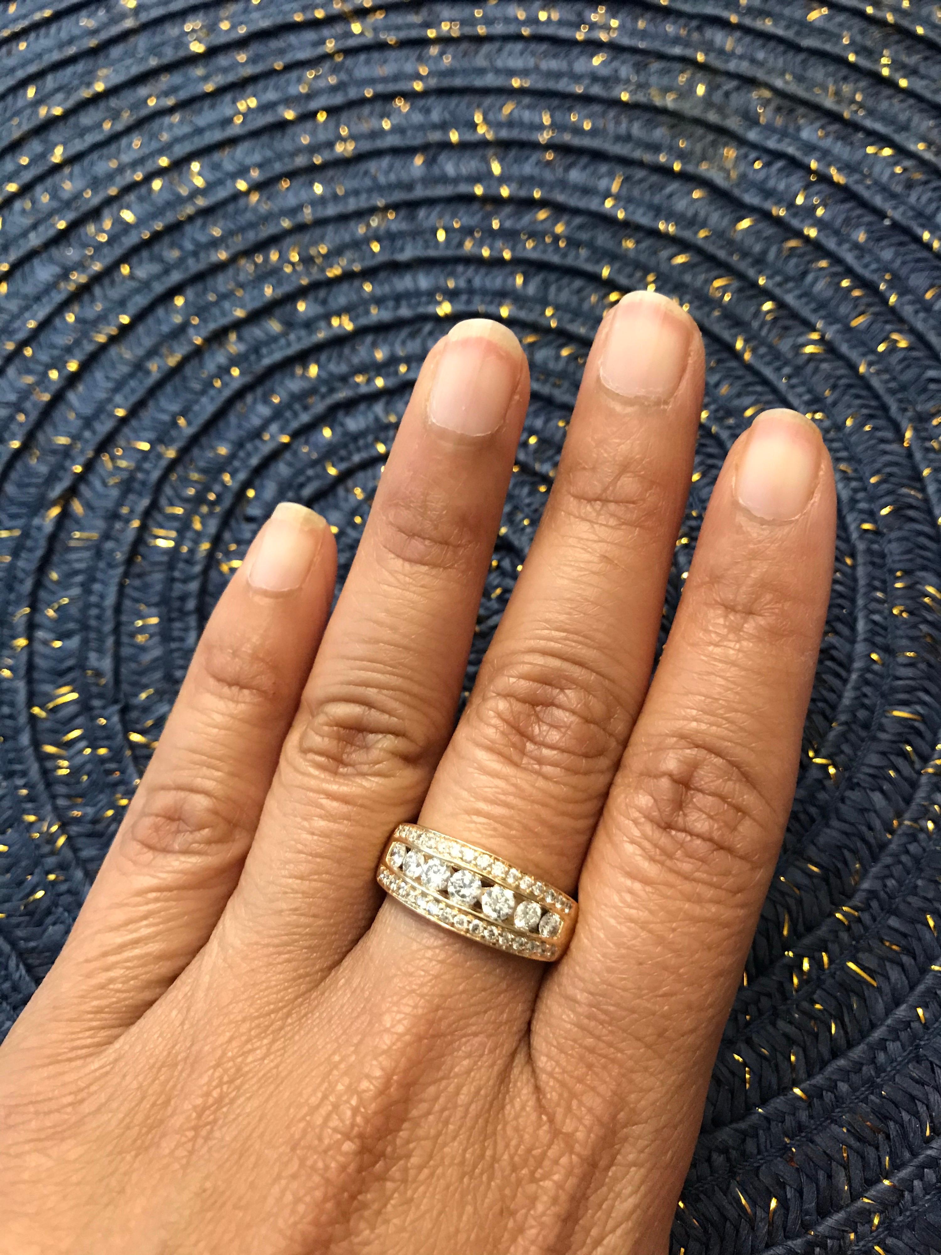 1.20 Carat Diamond Band 14 Karat Yellow Gold In New Condition In Los Angeles, CA