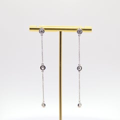 1.20 Carat Diamond Bezel Drop Chain Earring
