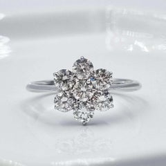 Anillo de compromiso de diamantes de 1,20 quilates Anillo de diamantes en forma de flor