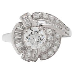 1,20 Karat Diamant Halo Platin Verlobungs-/Cocktailring