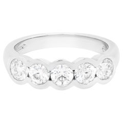 1,20 Karat Diamant-Halber Eternity-Ring aus Platin mit Rubover-Fassung