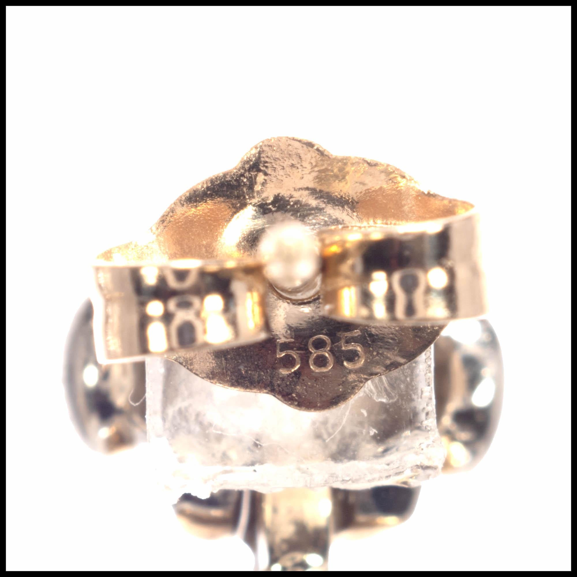 1.20 Karat Diamant Zweifarbige Gold-Tropfen-Ohrringe im Zustand „Gut“ im Angebot in Stamford, CT