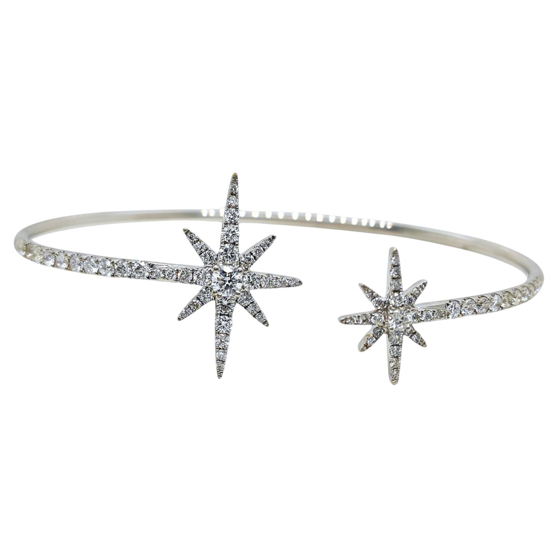 Bracelet en or blanc avec diamant de 1,20 carat en vente