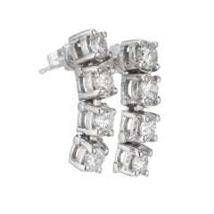 1.20 Carat Diamond White Gold Dangle Earrings