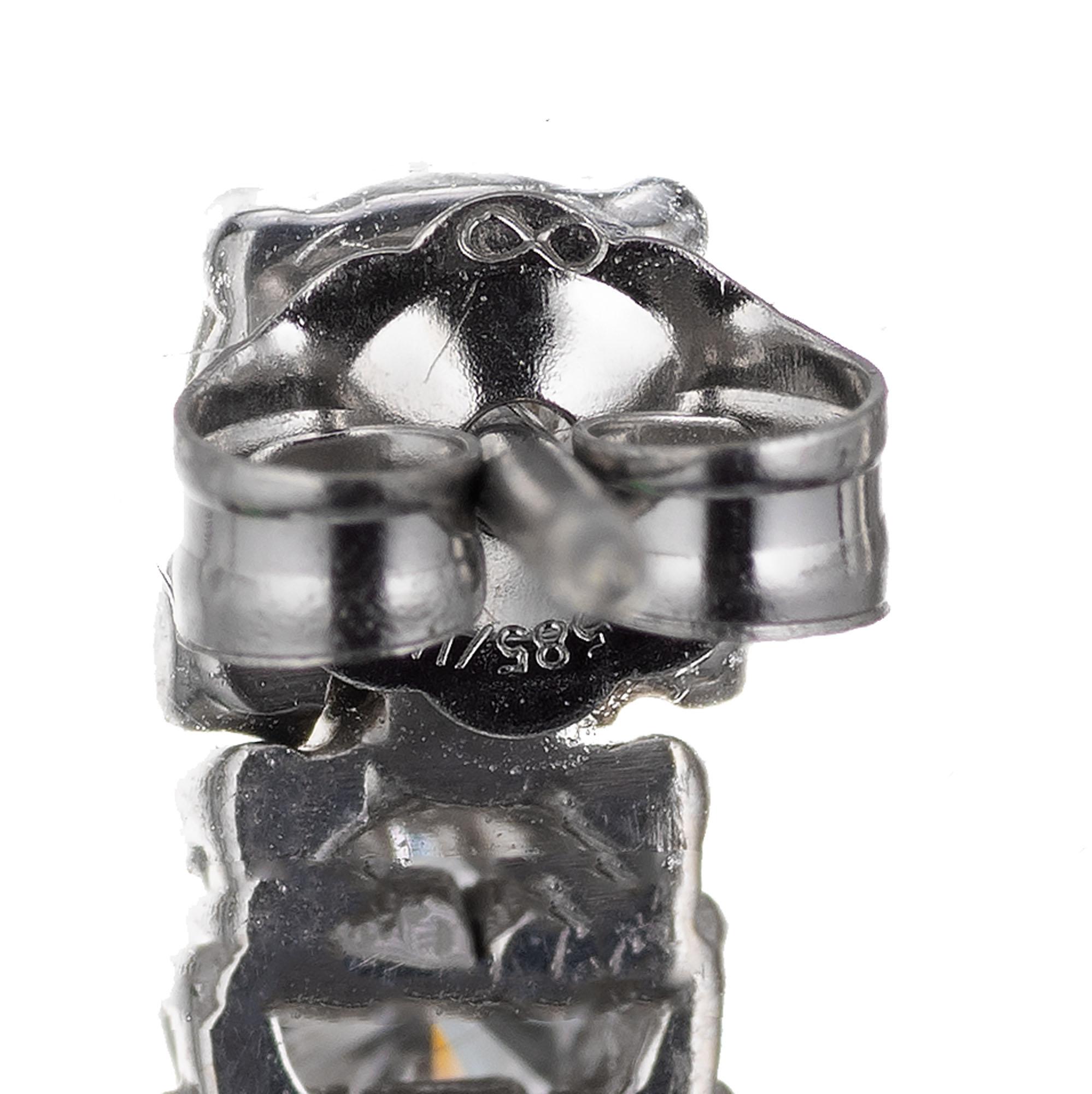 Orecchini pendenti in oro bianco con diamante da 1,20 carati In condizioni ottime in vendita a Stamford, CT