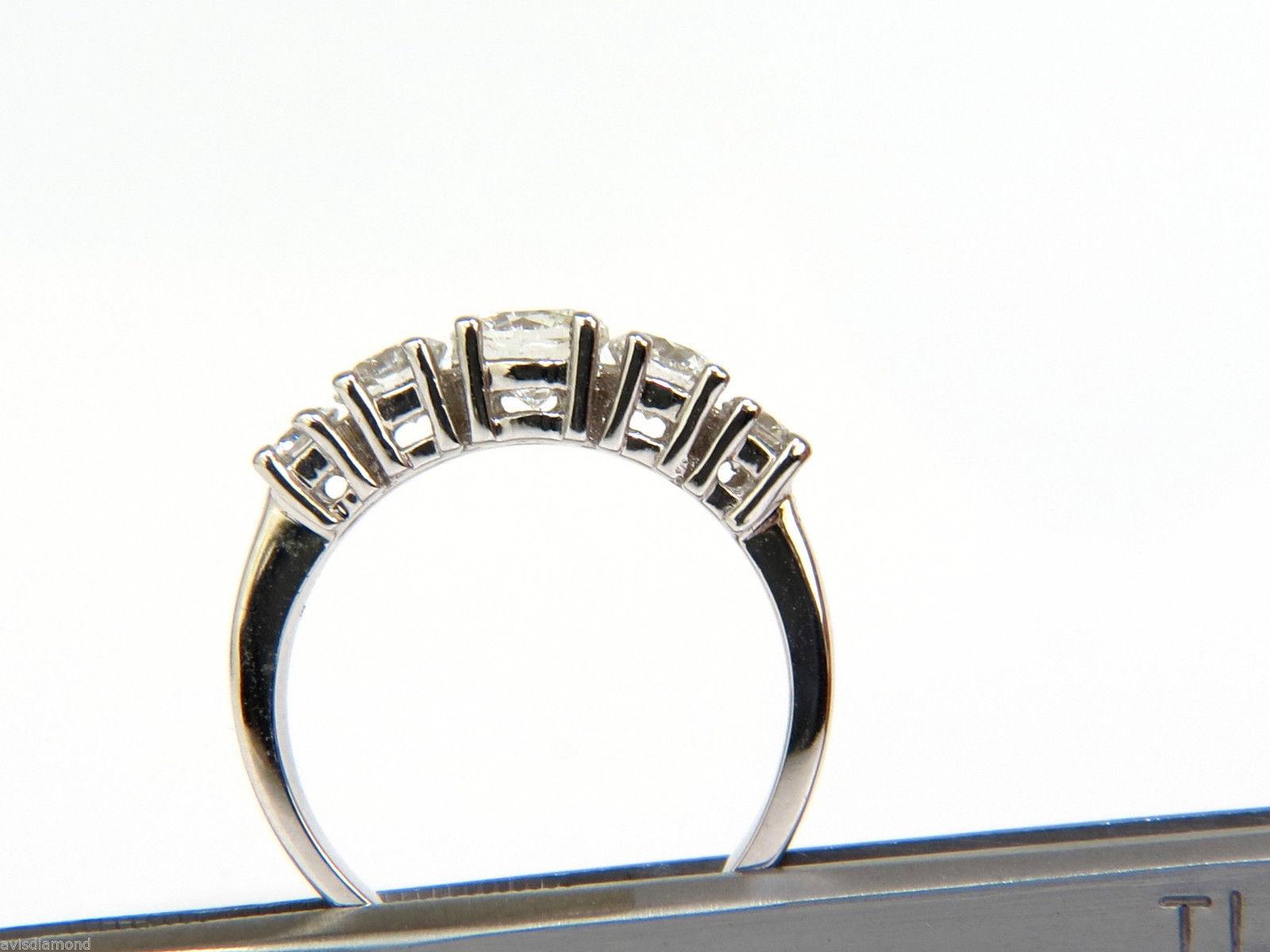 1.20 Carat Diamonds Band Five-Stone Ring 14 Karat H/VS For Sale 3