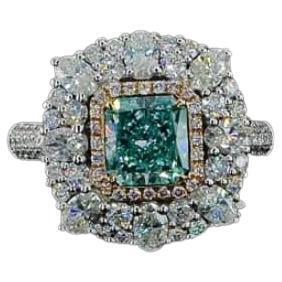1.20 Carat Faint Green Diamond Ring & Pendant Convertible GIA Certified For Sale