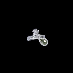 1.20 Carat Fancy Deep Greenish Yellow Diamond Ring SI1 Clarity GIA Certified