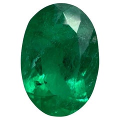 Esmeralda colombiana verde oscura de 1,20 quilates GIA 9x6 - Talla ovalada  Piedra de nacimiento de mayo