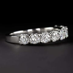 1.20 Carat Ideal F-G VS Diamond Half Eternity Wedding Band White Gold Ring
