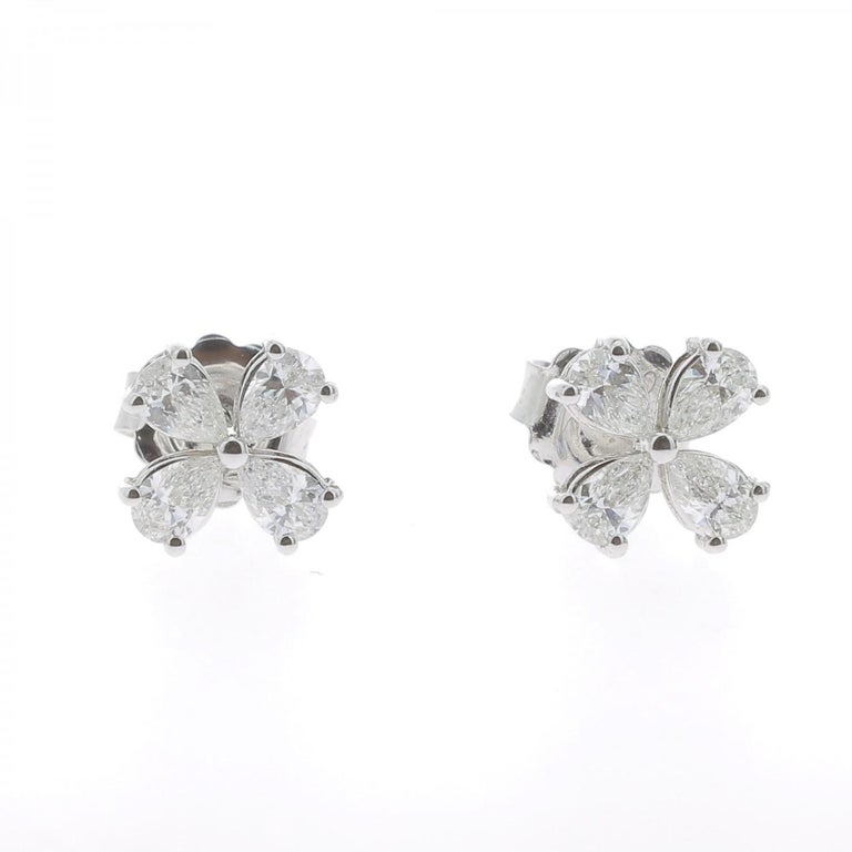 1.20 Carat Lucky Clover Diamond Earrings 18K Gold Earrings Fashion ...