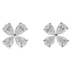 1.20 Carat Lucky Clover Diamond Earrings 18K Gold Earrings Fashion Earrings