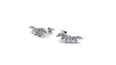 1.20 Carat Marquise Diamonds 18 Karat White Gold Wing Earrings