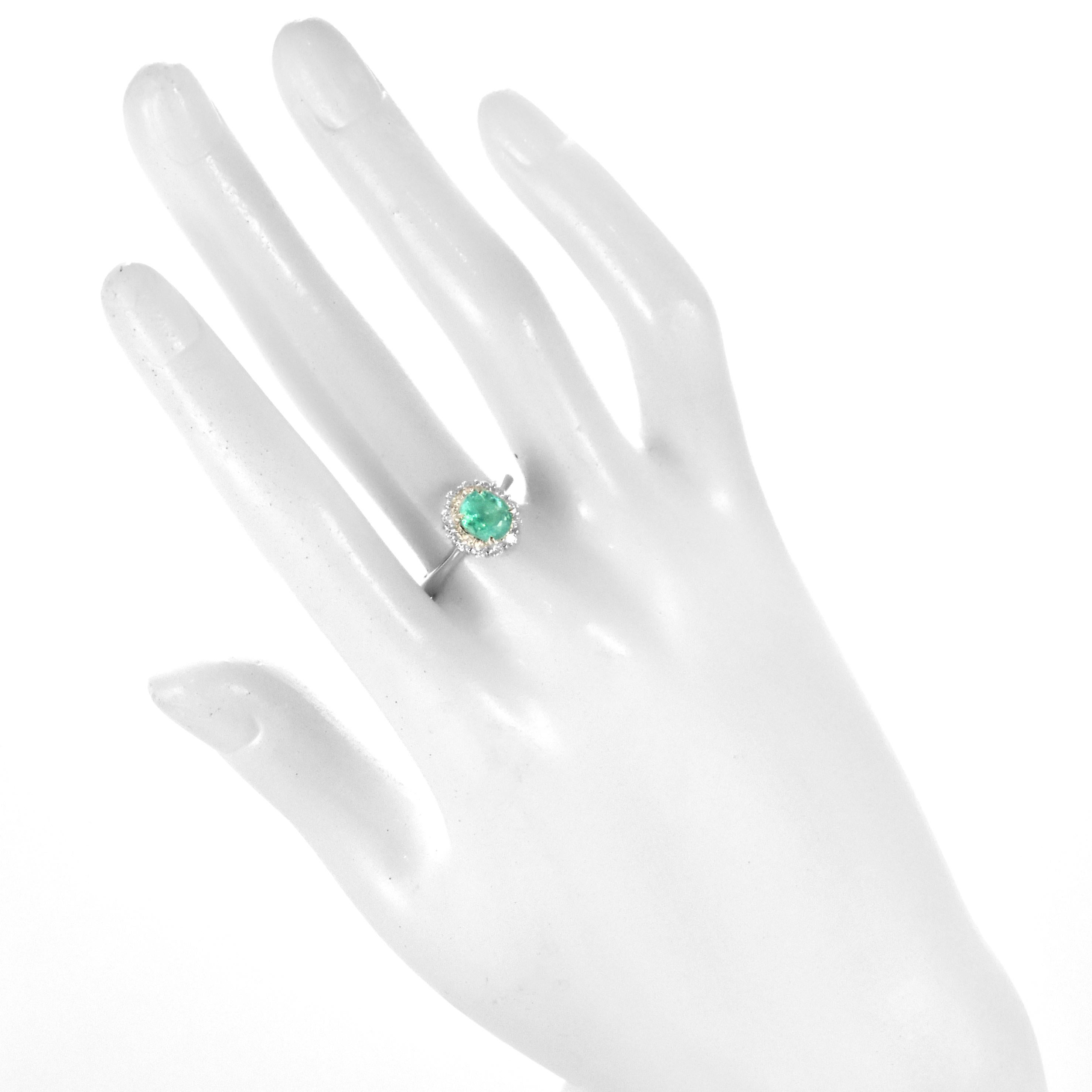 1.20 Carat Mozambican Paraiba Tourmaline & Diamond Cocktail Ring Set in Platinum In New Condition In Tokyo, JP