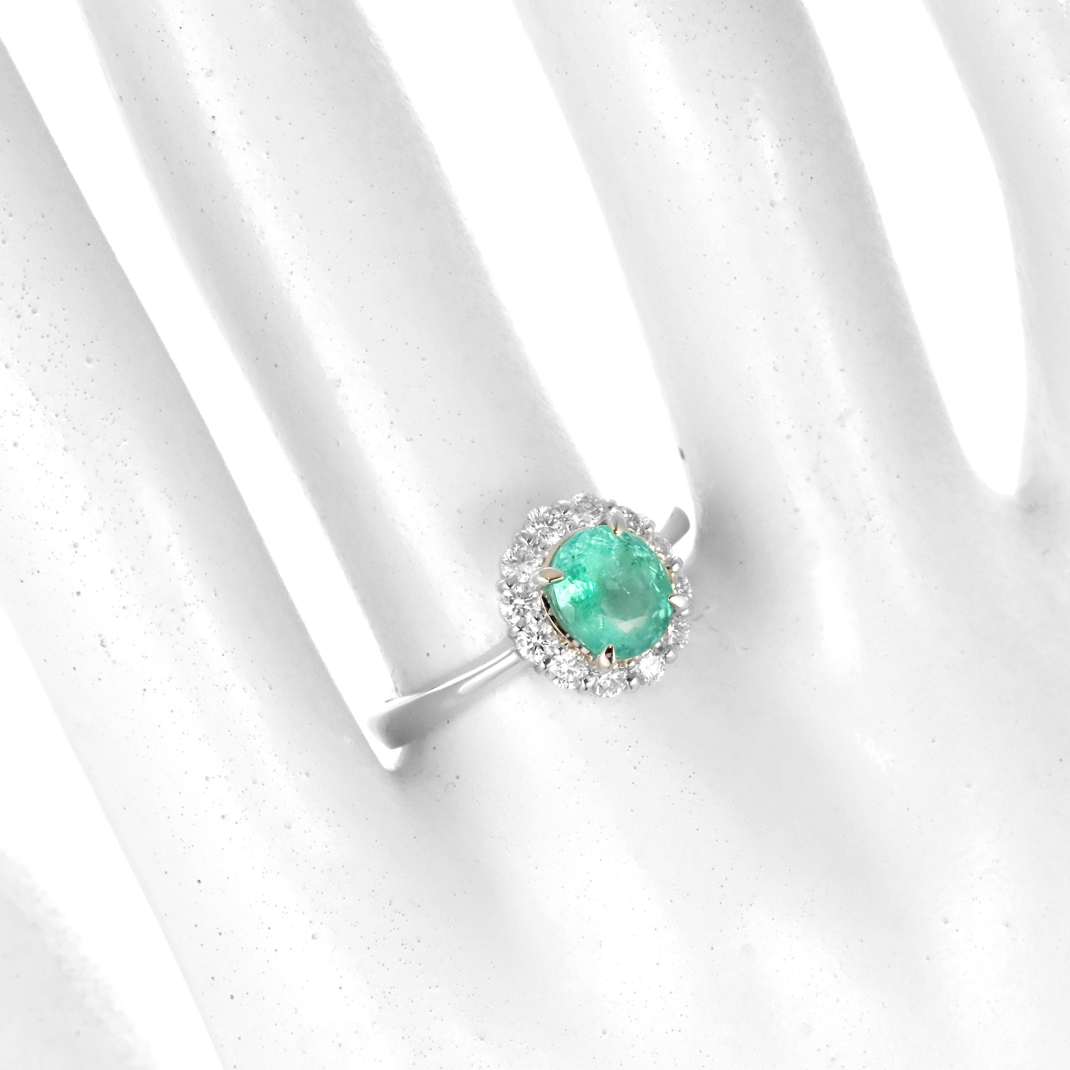 Women's 1.20 Carat Mozambican Paraiba Tourmaline & Diamond Cocktail Ring Set in Platinum