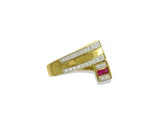 1.20 Carat Natural Burma Ruby Diamond Modern Ring
