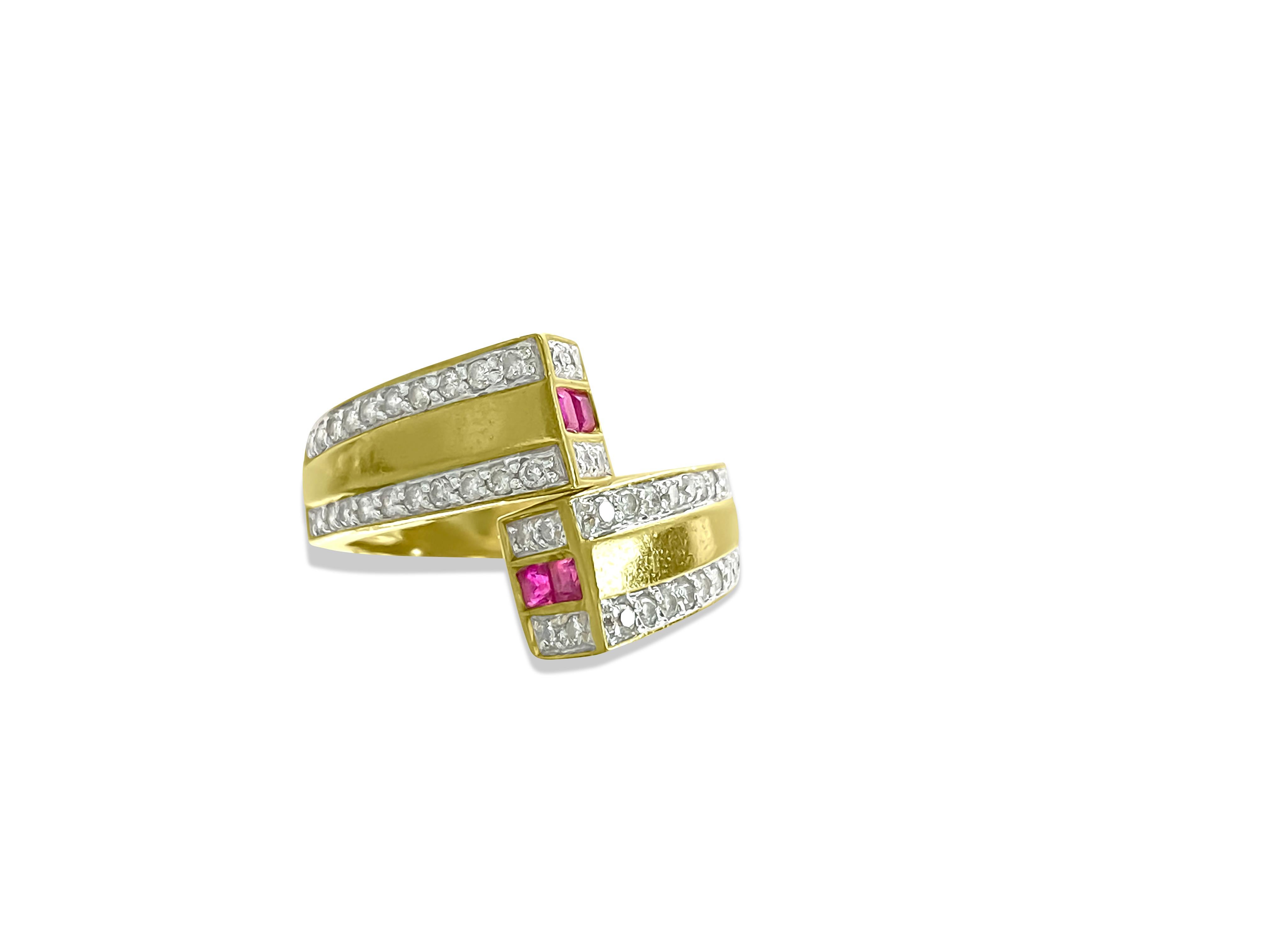 Brilliant Cut 1.20 Carat Natural Burma Ruby Diamond Modern Ring For Sale