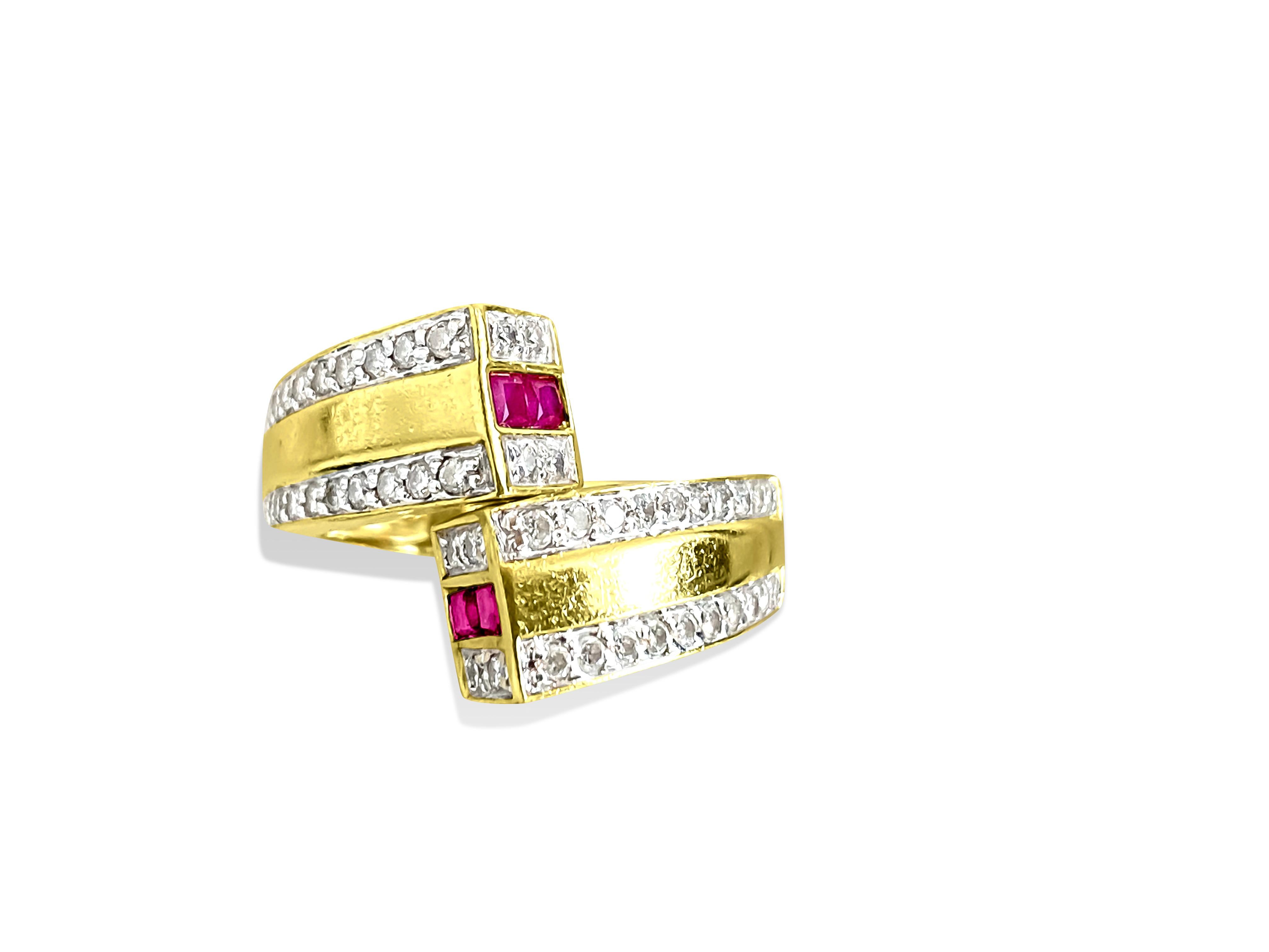 Women's 1.20 Carat Natural Burma Ruby Diamond Modern Ring For Sale