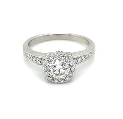 House of Diamonds New York 1.20 Carat Natural Diamond Classic Halo Ring