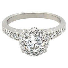 House of Diamonds New York 1.20 Carat Natural Diamond Classic Halo Ring