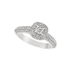 1.20 Carat Natural Diamond Engagement Ring G SI 14 Karat White Gold