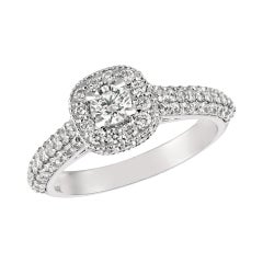 1.20 Carat Natural Diamond Engagement Ring G SI 14 Karat White Gold