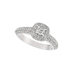 1.20 Carat Natural Diamond Engagement Ring G SI 14 Karat White Gold