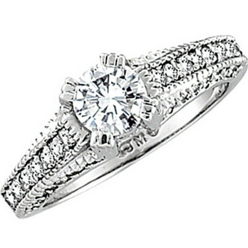 For Sale:  1.20 Carat Natural Diamond Ring Antique Look H SI 18K White Gold 2