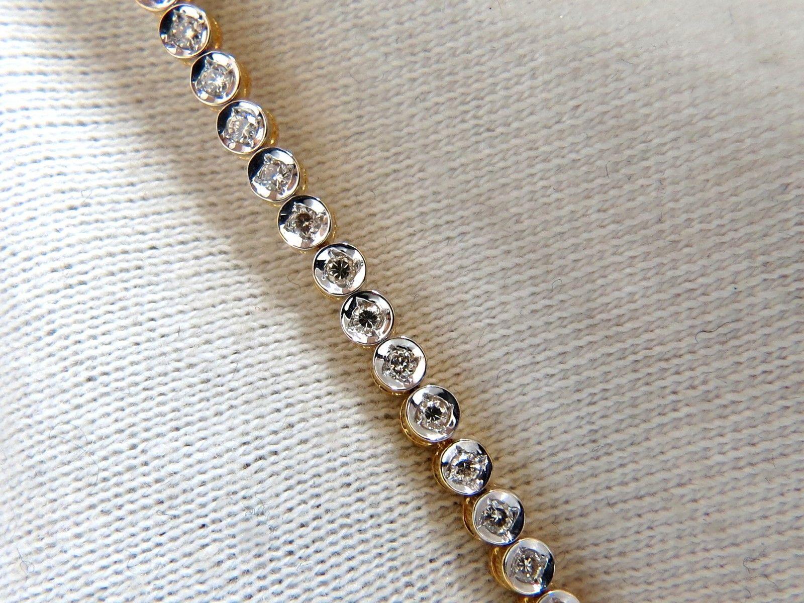 1.20 Carat Natural Diamonds Circular-Link Bracelet 14 Karat 1