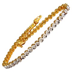1.20 Carat Natural Diamonds Circular Link Bracelet 14 Karat*