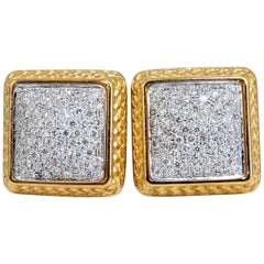 1.20 Carat Natural Diamonds Cluster Bead Clip Earrings 18 Karat 
Trim