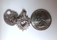 Pendentif en forme de cœur avec diamants naturels de 1,20 carat, en or 14 carats, à double rangée*