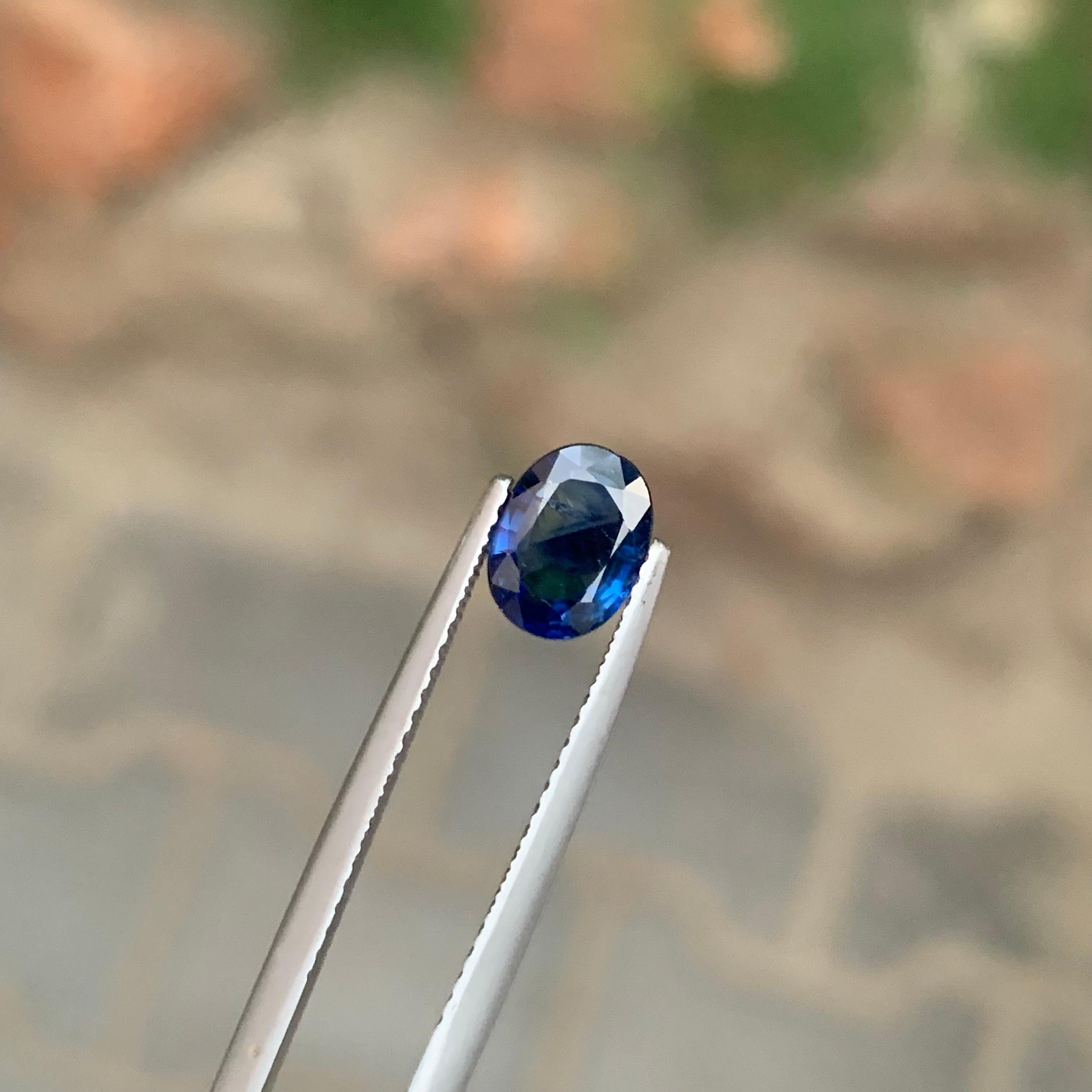 1.20 carati di zaffiro blu naturale sfuso di forma ovale in vendita 5