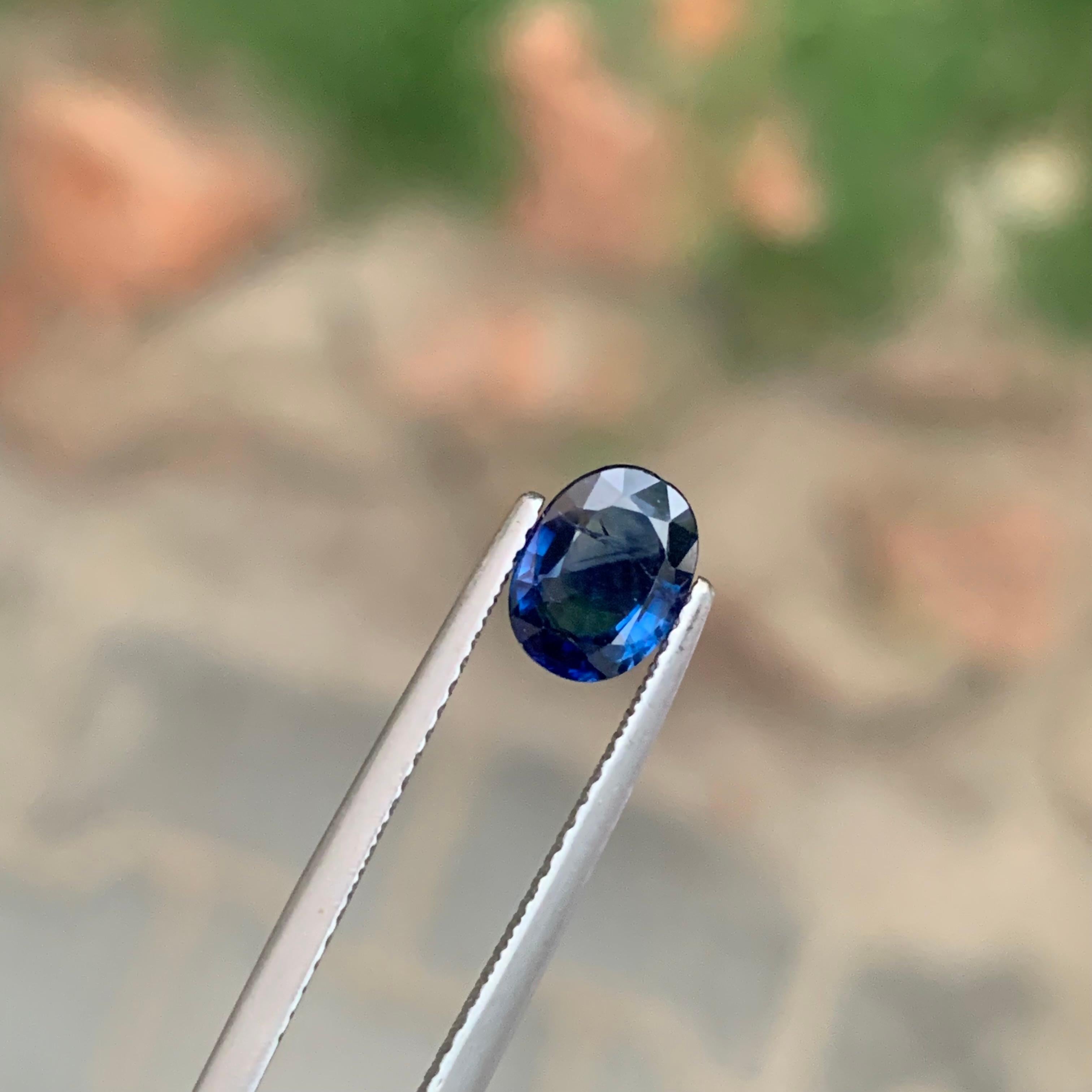 1.20 carati di zaffiro blu naturale sfuso di forma ovale in vendita 6