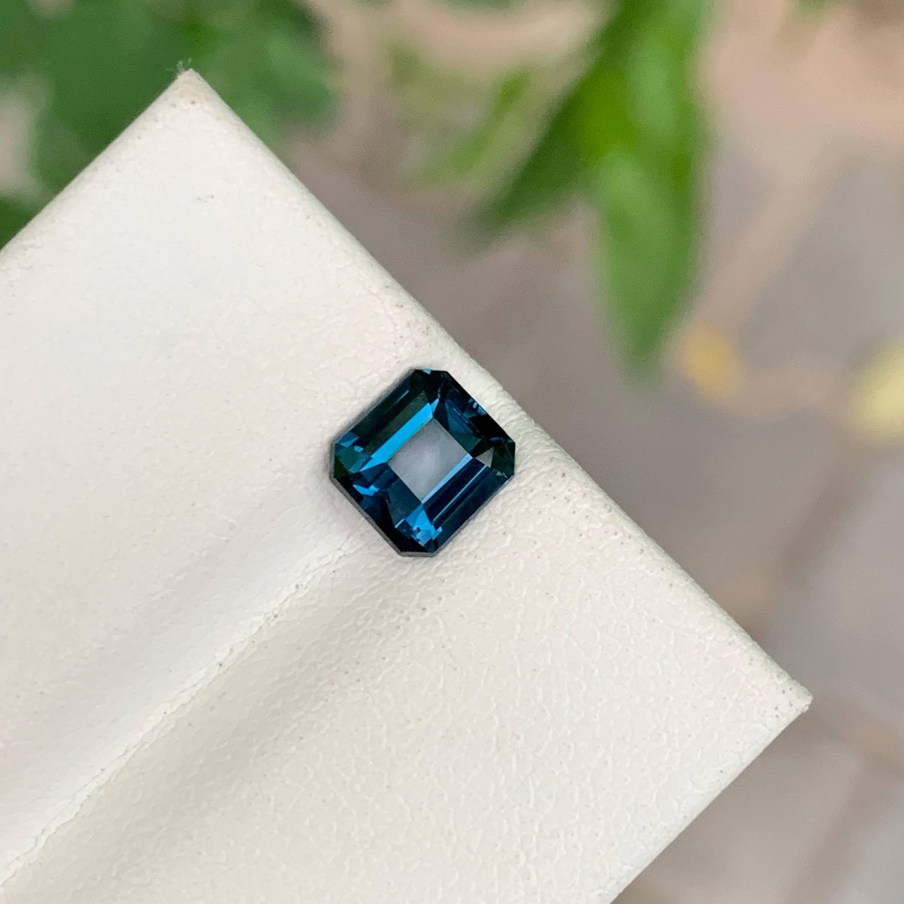1.20 Carat Natural Loose Cobalt Blue Spinel Emerald Cut Tanzanian Gemstone For Sale 5