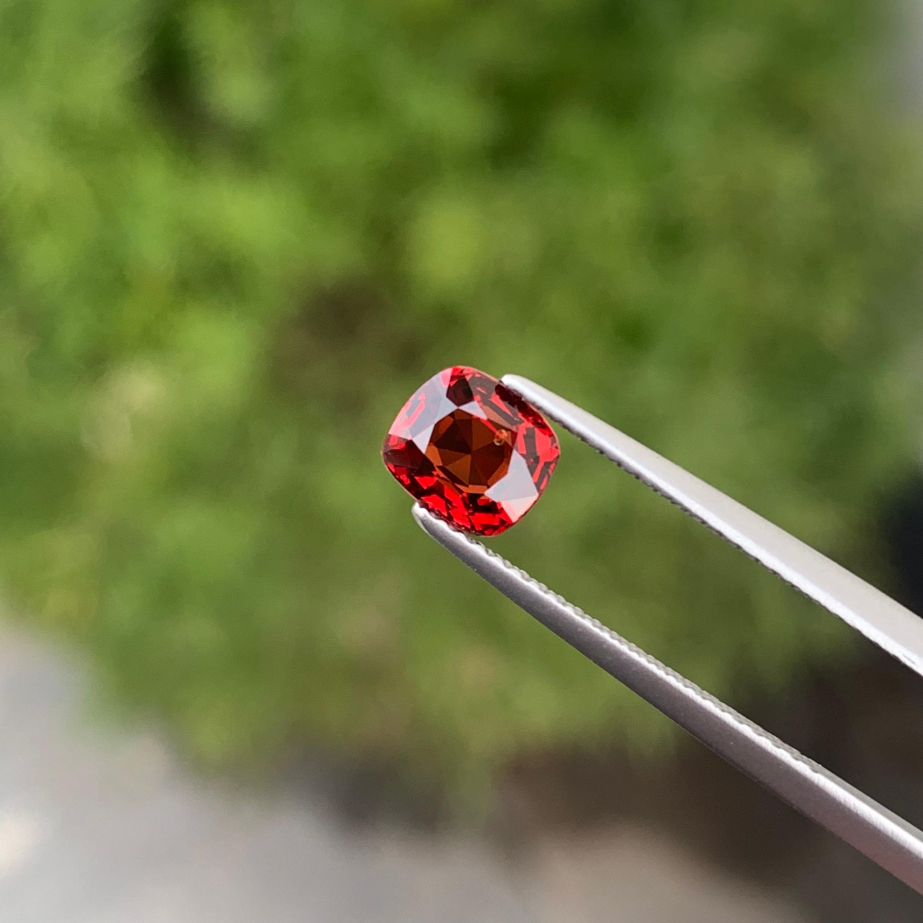 Women's or Men's 1.20 Carat Natural Loose Cushion Cut Red Spinel Gemstone For Sale