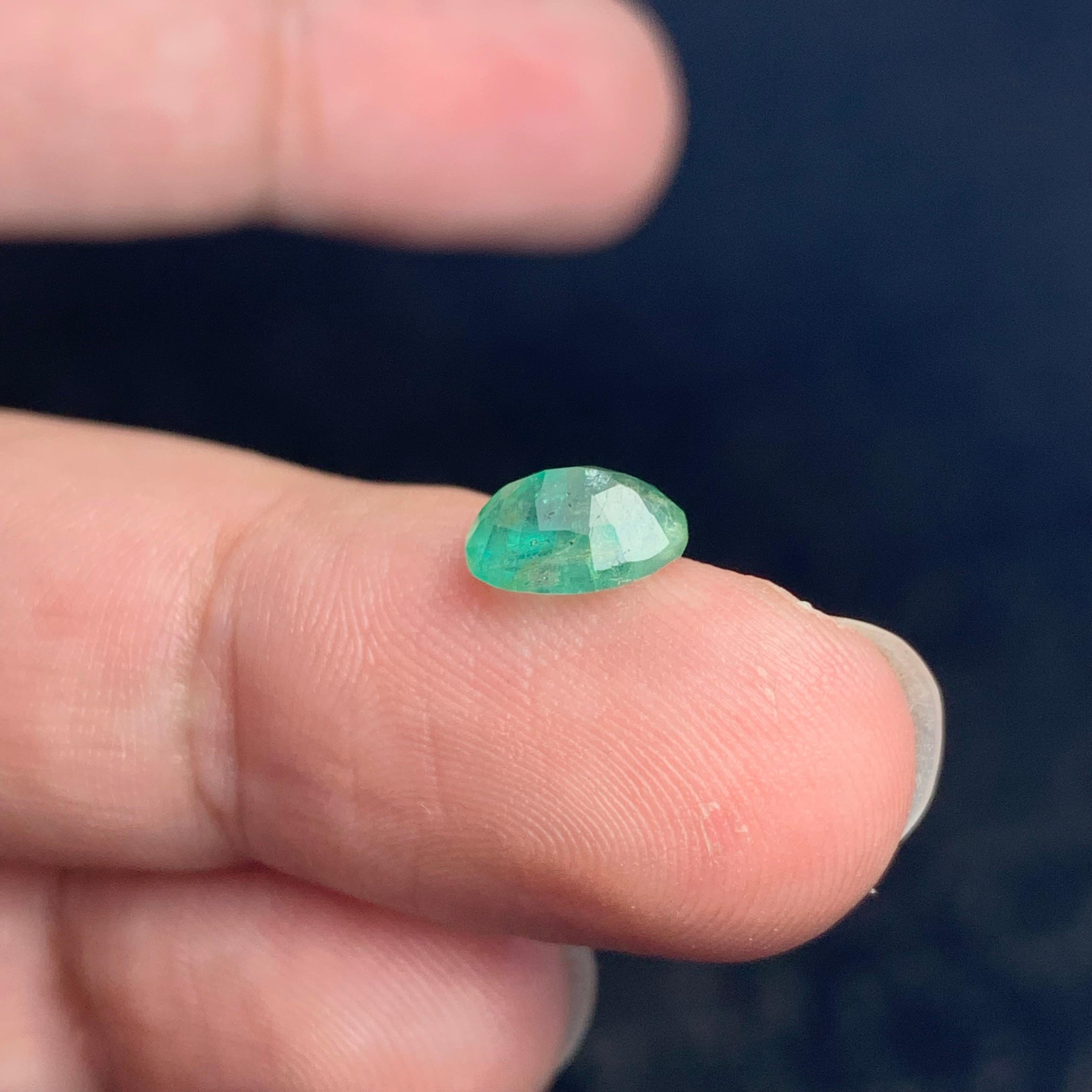 Women's or Men's 1.20 Carat Natural Loose Emerald Gemstone From Zambian Mine, Africa For Sale