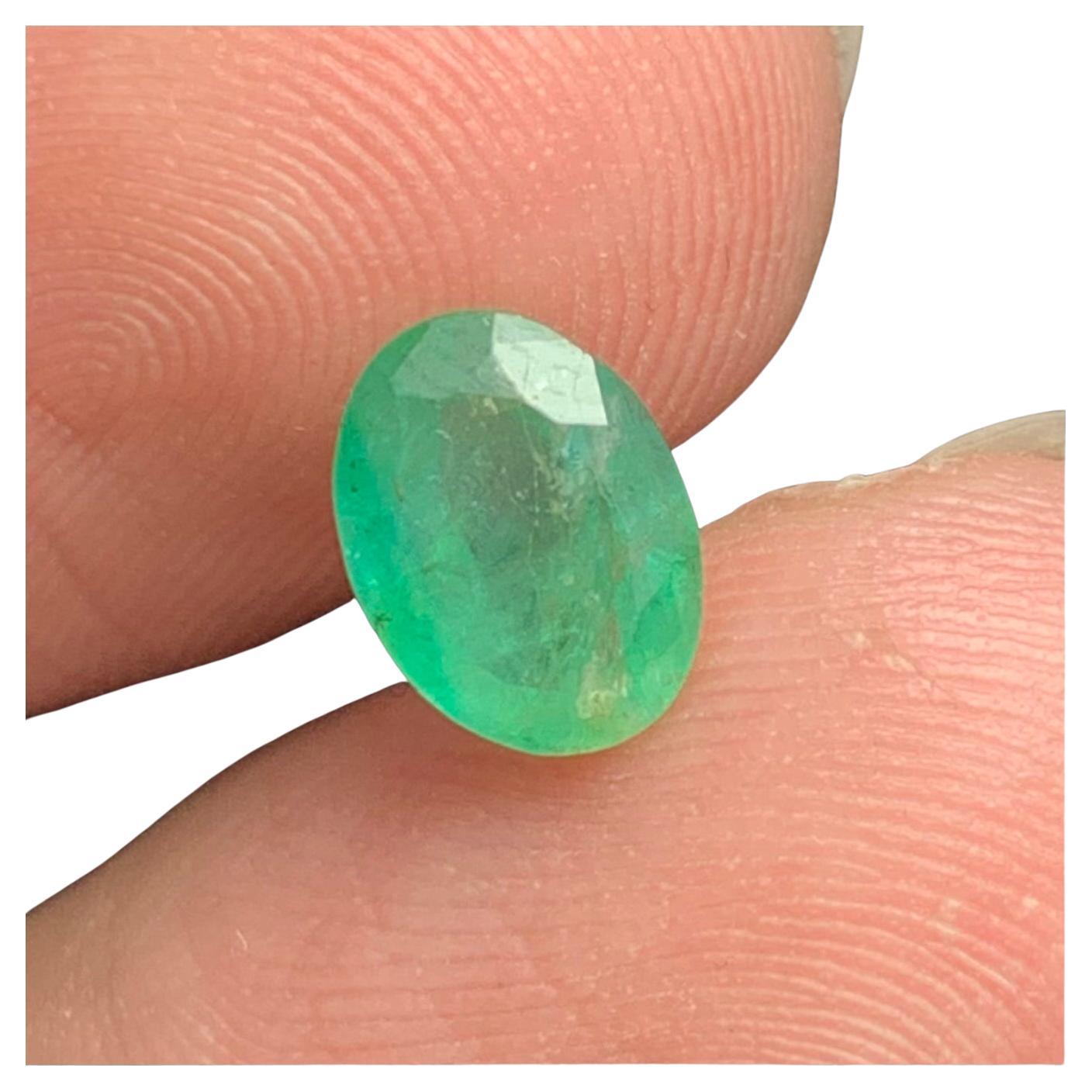 1.20 Carat Natural Loose Emerald Gemstone From Zambian Mine, Africa