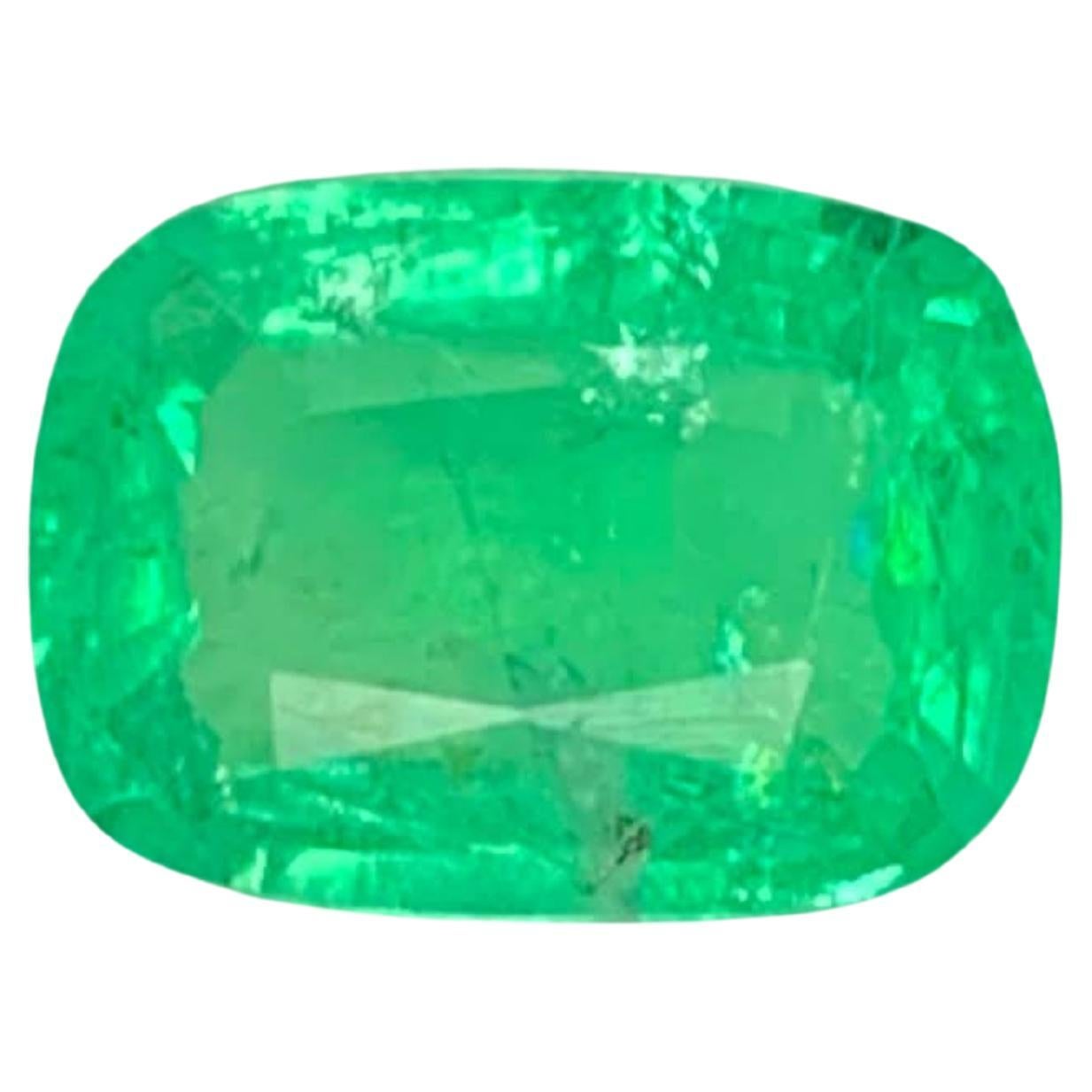 1.20 Carat Natural Loose Emerald Stone Cushion Cut Gemstone From Afghanistan For Sale