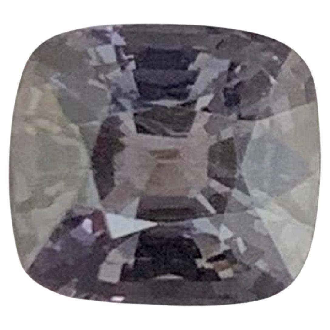 1.20 Carat Natural Loose Gray Color Burmese Spinel Cushion Cut Gemstone For Sale