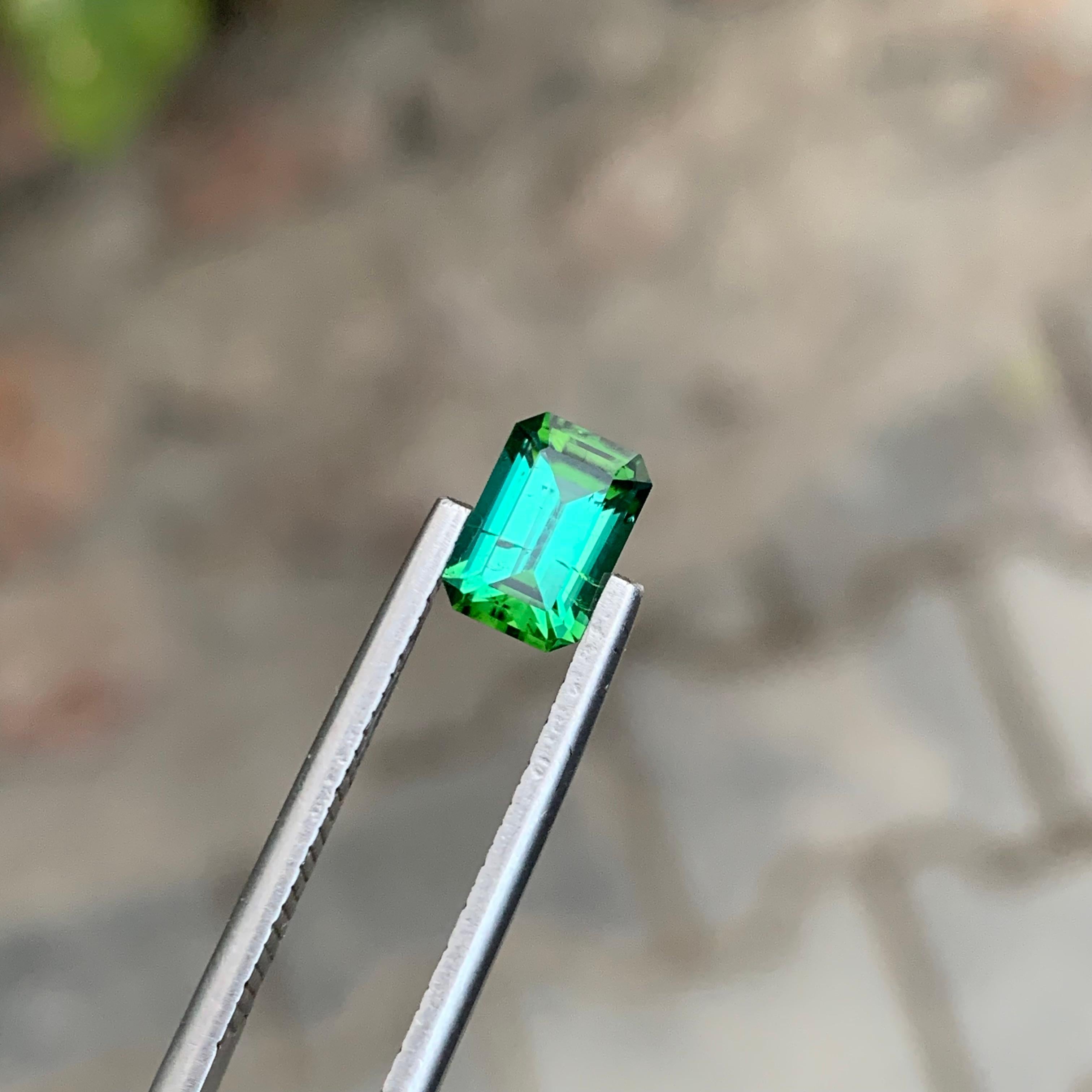 Facettierter grüner Turmalin

Gewicht: 1,20 Karat
Abmessung: 7.7 x 5.3 x 3.7 Mm
Farbe: Grün
Behandlung: Nicht
Zertifikat: Auf Kundenwunsch
Die Form: Smaragd 


Der Turmalin ist ein faszinierender Edelstein, der für seine bemerkenswerte Farbvielfalt