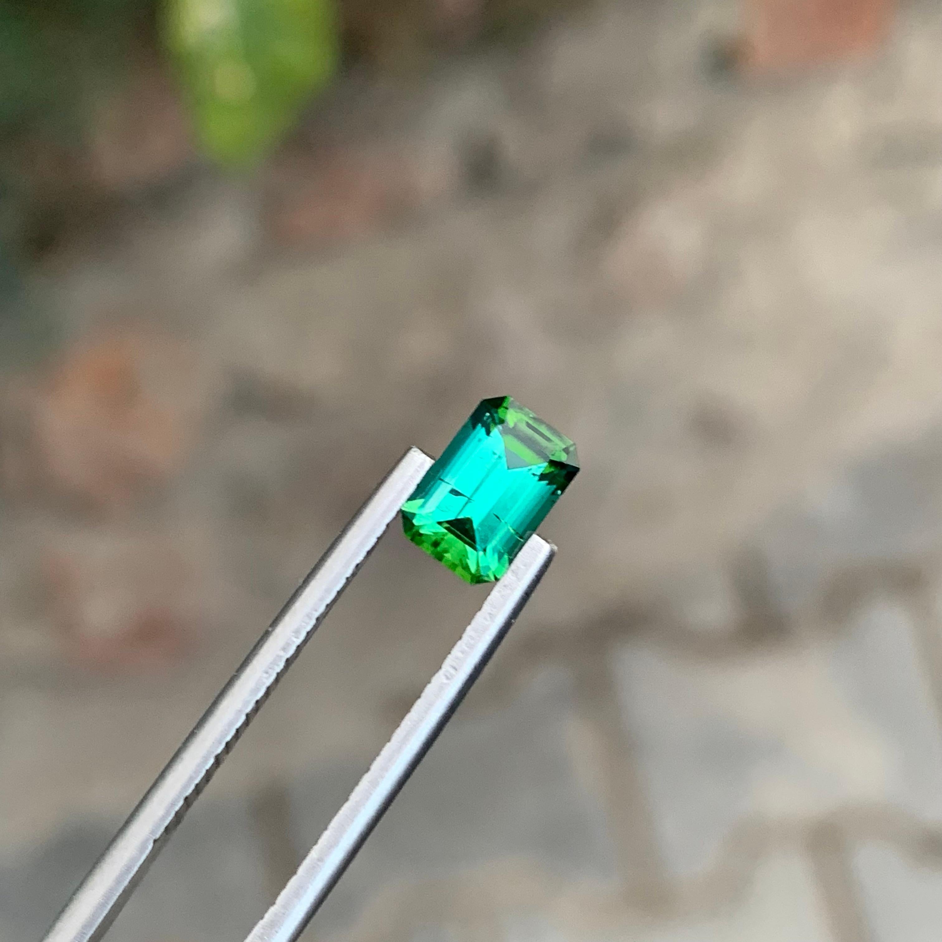 1.20 Karat Natürlicher loser grüner Turmalin Smaragd Form Edelstein im Angebot 1