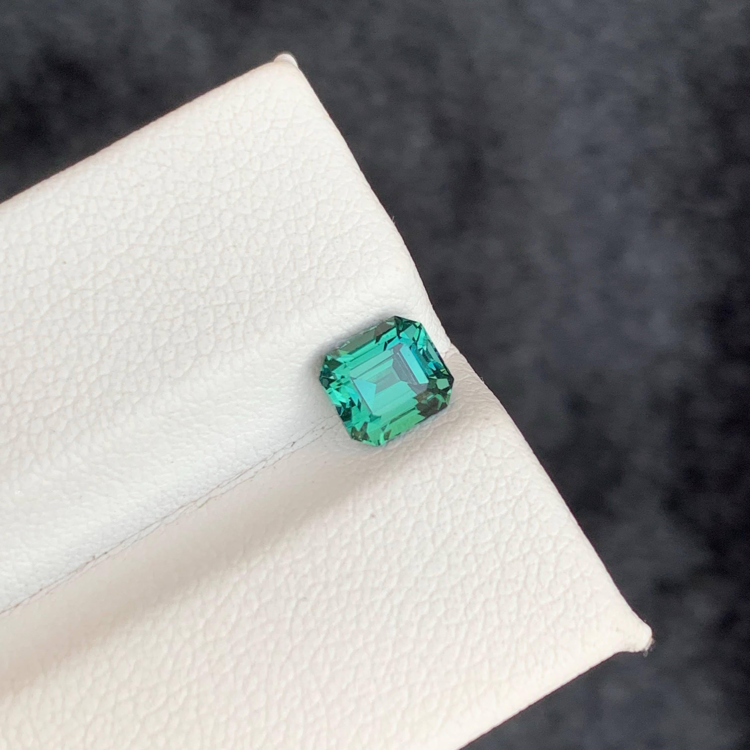 1.20 Karat Natürlicher loser Lagunenblauer Turmalin Smaragdschliff Afghanischer Edelstein im Angebot 6