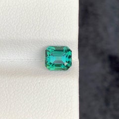1.20 Carat Natural Loose Lagoon Blue Tourmaline Emerald Cut Afghan Gemstone (pierre précieuse afghane)