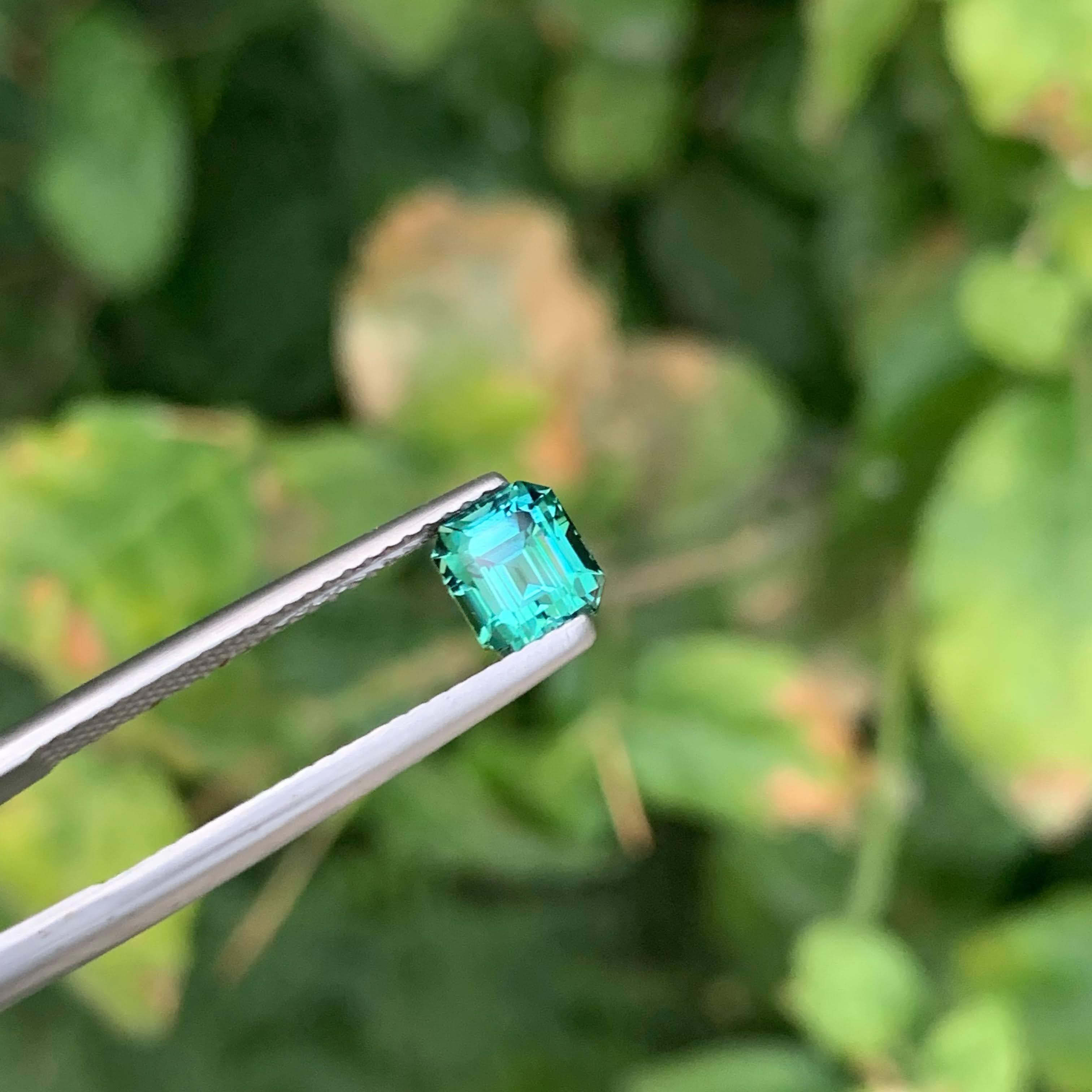 1.20 Karat Natürlicher loser Lagunenblauer Turmalin Smaragdschliff Afghanischer Edelstein für Damen oder Herren im Angebot