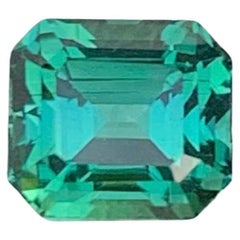 1.20 Karat Natürlicher loser Lagunenblauer Turmalin Smaragdschliff Afghanischer Edelstein