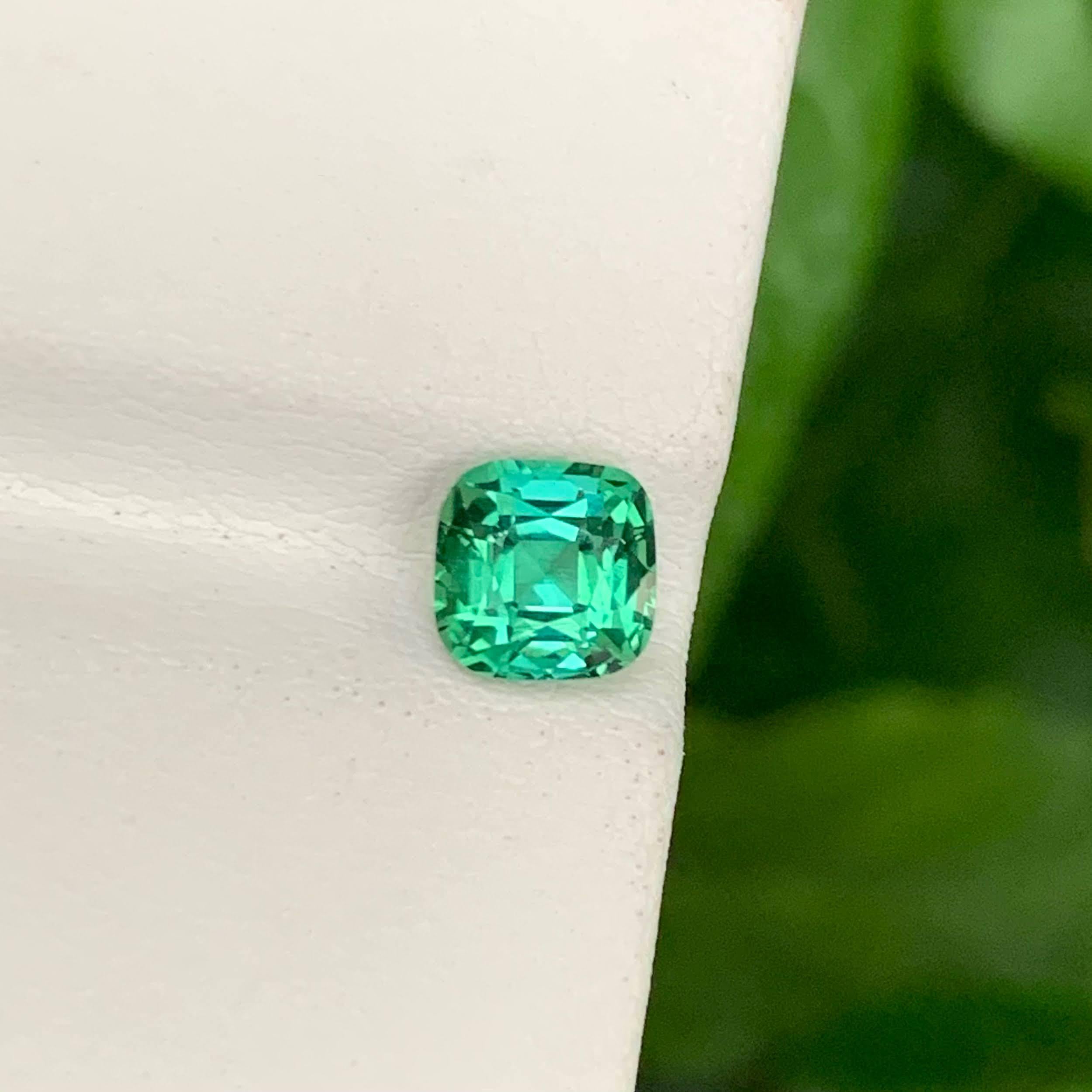 Weight 1.20 carat 
Dimensions 5.8x5.8x4.8 mm
Treatment None 
Origin Afghan 
Clarity VVS 
Shape Cut Cushion




This 1.20 Carat Natural Loose Lagoon Green Tourmaline is a captivating gemstone displaying a fresh, lagoon-inspired green hue that
