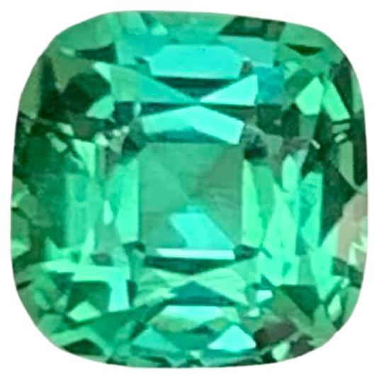 1.20 Carat Natural Loose Lagoon Green Tourmaline Cushion Cut Afghan Gemstone For Sale